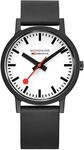Mondaine - Essence MS1.41110.RB - Herrenuhr 41mm - Bahnhofsuhr in Schwarz schwarzem