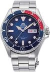 Orient Automatik Herren Armbanduhr aus Edelstahl in der Farbe Silber-Blau-Rot 42mm,
