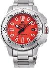 Orient M-Force Automatik Herren Armbanduhr aus Edelstahl in der Farbe Silber-Rot