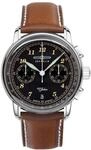 Zeppelin Herrenuhr Serie 100 Jahre Chronograph Datum Edelstahl Lederband 7674-3