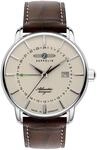 Zeppelin Herrenuhr mit Lederband Serie Atlantic Quarz GMT Datum 8442-5