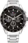 Tommy Hilfiger Multi Zifferblatt Quarz Uhr f&uuml;r Herren mit Silbernes Edelstahlarmband