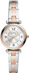 Fossil Damenuhr Carlie, Quarzwerk, 28mm zweifarbiges Edelstahlgehäuse mit Fossil Damenuhr Carlie, Quarzwerk, 28mm zweifarbiges Edelstahlgehäuse mit