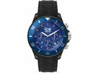 Ice-Watch - ICE chrono Black blue - Schwarze Herrenuhr mit Silikonarmband - Chrono -