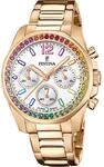 Festina Damen Uhr Analog Edelstahl 316L Ros&eacute;gold - Quarz Chronograph - Mineralglas