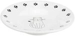 TRIXIE Napf, flach, Katze/Pfoten, Keramik, 0,2 l/&oslash; 15 cm, wei&szlig;