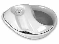 Pioneer Pet Raindrop Ceramic Drinking Fountain for Pets, White