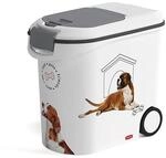 Curver 241095 Futter-Container 12kg I 35L, wei&szlig;/grau/Love Pets Hunde, 49,3 x 27,8 x