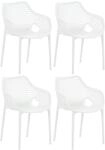 CLP Gartenstuhl 4er Set, stapelbare wetterfeste Kunststoffst&uuml;hle f&uuml;r Terrasse...