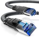 CSL - 20m Netzwerkkabel CAT 8 - LAN Kabel Patchkabel - Baumwollmantel - CAT8.1 High