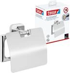 tesa ELEGAANT Toilettenpapierhalter mit Deckel, verchromt - zur Wandbefestigung ohne