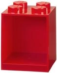 Room Copenhagen LEGO-Bausteinregal mit 4 Kn&ouml;pfen, Rot, one size