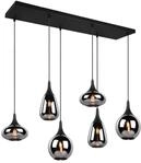 Trio Leuchten Pendelleuchte Lumina 317000632, Metall Schwarz matt, Glas chrom