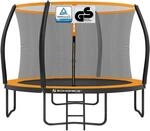 SONGMICS Trampolin 305 cm d, Gartentrampolin f&uuml;r Kinder mit Sicherheitsnetz, 180 cm