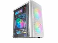 Mars Gaming MC300W Weiß, MicroATX PC Gehäuse, Gehärtetes Glas, Mesh Front, 3xFRGB