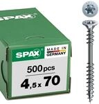 SPAX Verlegeschraube, 4,5 x 70 mm, 500 St&uuml;ck, T-STAR plus, Senkkopf, Fixiergewinde,
