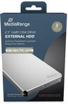 MediaRange Externes HDD Laufwerk 2TB - USB 3.0 Festplattenlaufwerk 2.5", mit 8MB