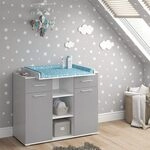Vicco Wickelkommode Leonie, Grau, 113 x 109 cm, mit abnehmbarem Wickelaufsatz...