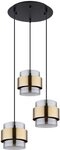 Pendelleuchte MILLEY 3flammig &Oslash;45cm mit Rauchglas und Messingringen
