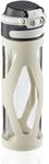 Leifheit Glasflasche Flip 600ml, 100% dichte Sportflasche, praktisches &Ouml;ffnen mit