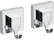 WENKO Vacuum-Loc&reg; Haken-Set eckig, 2er Set, Befestigung ohne bohren, Handtuchhaken