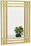 Relaxdays Spiegel aus Kiefernholz H x B x T: ca. 70 x 50 x 2 cm Wandspiegel...