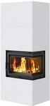 Kratki Home Simple Box Kamin-Ofen Stahl-Verkleidung wei&szlig; 2-Seitig T&uuml;ranschlag