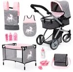 Bayer Design 18333AC Puppenwagenset, Tasche, Puppenbett, Schlafsack, Puppenzubeh&ouml;r,