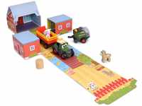 Dickie Toys - ABC Fendt Traktor - mit Anhänger, Heuballenpresse & Tieren (Diorama
