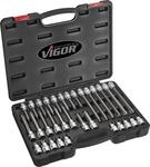 ViGOR Torx Schraubendreher-Einsatz Satz V1917 I 32-teiliges Werkzeug-Set, Antrieb: