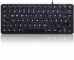 Perixx PERIBOARD-332 Kabelgebundene Mini-USB-Tastatur mit Hintergrundbeleuchtung,