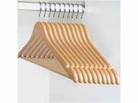 Jago® Bügel aus Holz - inkl. Hosensteg und Schlaufenkerben, Haken 360 Grad drehbar,
