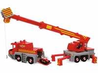 Simba 109252517 - Feuerwehrmann Sam Spielzeug-Kran (50 cm) - 2-in-1 Rettungs-Fahrzeug