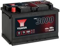 YUASA YBX3086 YBX3000 Starterbatterie 76Ah 12V 680A DIN/ISO L3 Kompatibel mit VW
