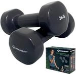 Schildkr&ouml;t Vinyl Hantel Set, 2 x 2,0 kg, Anthrazit, in 4-Farb Karton, 960206
