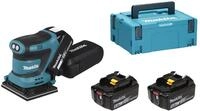 Makita DBO480RTJ 18 V Li-Ion LXT Finishing-Schleifer, komplett mit 2 x 5,0 Ah Akkus