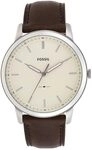 Fossil Herrenuhr The Minimalist 3H, Quarzwerk, 44 mm silbernes Edelstahlgeh&auml;use mit