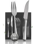 R&Ouml;SLE ELEGANCE Steakbesteck 12-teilig &ndash; Hochwertiges Steakbesteck Set f&uuml;r 6