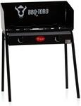 BBQ-Toro Gas Grilltisch mit Windschutz | Gusseisen Gaskocher 2 Brenner 78 x 45...