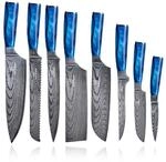 K&uuml;chenkompane - Edelstahl Messerset Shiburu - 8-teiliges K&uuml;chenmesser Set -