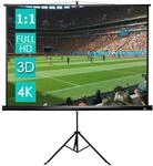 CCLIFE Beamer Leinwand mit Stativ Inklusiv Montagematerial 85/99 / 114 Zoll