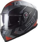 LS2, Integraler Motorradhelm Vector II Splitter Matt Titanium Red, XL
