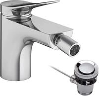 hansgrohe Einhebel-Bidetmischer Vivenis, Bidetarmatur mit Zugstange, Chrom