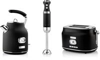 Westinghouse Retroline Fr&uuml;hst&uuml;ck-Set Schwarz, Toaster, Stabmixer & Wasserkocher,