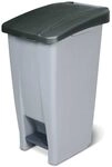 BRB Tretabfalleimer mit Rollen, Inhalt 60 Liter, HxBxT 700x380x490 mm (grau/schwarz)