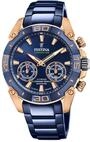 Festina Herren Hybrid Smartwatch Connected aus Edelstahl 316L Blau - Analog -