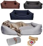 Tante Hilde Hundebett Wangerooge Set inkl. Kuscheldecke, Hundekorb, Hundekissen,