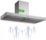 Klarstein Dunstabzugshaube 120cm Umluft/Abluft, Dunstabzugshaube f&uuml;r die...