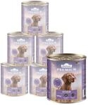 Dehner Premium Hundefutter, Nassfutter getreidefrei, f&uuml;r &auml;ltere Hunde, Rind / Lamm