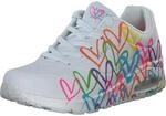 Skechers Damen UNO Highlight Love Sneaker, White and Multi Heart Print